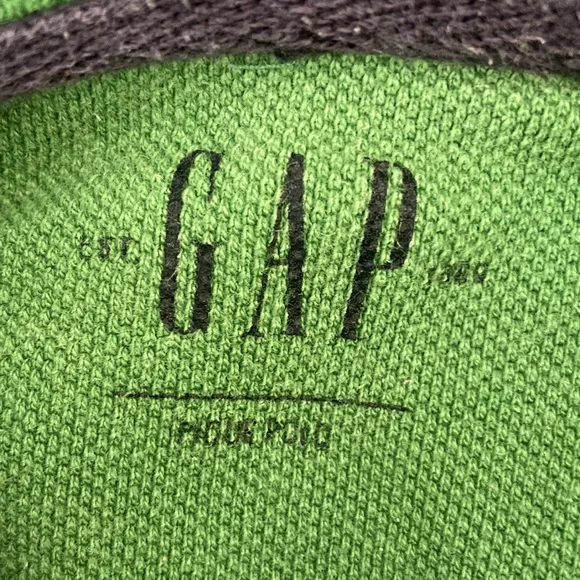 🎉 5 for $20 🎉 Gap Kids Pique Polo Green Cotton Short Sleeve Boys 5 - Picture 2 of 4